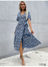 Vestido midi bohemio de cintura alta con estampado ajustado de Alona